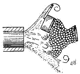 Рис. 109. Вылет снаряда дроби из цилиндра