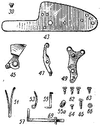 Рис. 140. Части бескуркового замка «Иж. В. 36».