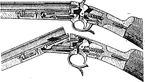 Рис. 67. Срединный замок (два разреза ружья)