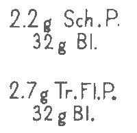 Два примера ранних клейм, обозначающих испытание нитропорохом и указывающих рабочие заряды, примененные при испытаниях