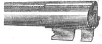 Рис.20. Крючья на казенной части стволов казнозарядного ружья, служащие для соединения стволов с колодкой
